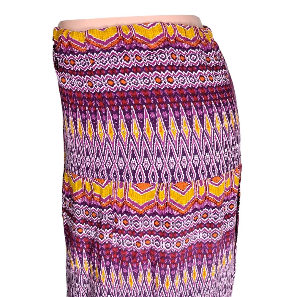 Mossimo Supply Co. Maxi Boho Skirt Size Small Pink and Orange Tones Aztec Print - Picture 4 of 10